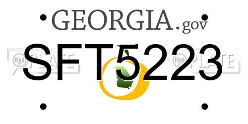 SFT5223 Georgia License Plate