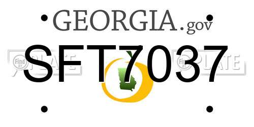 SFT7037 Georgia License Plate