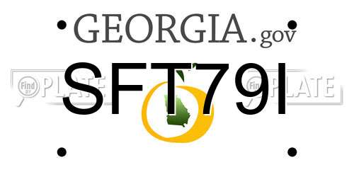 SFT79I Georgia License Plate