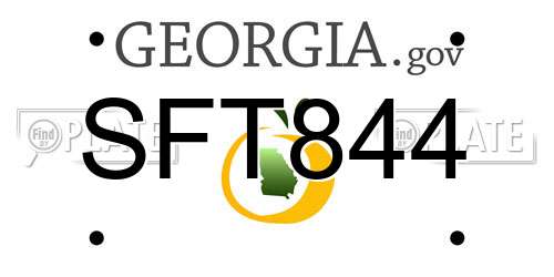 SFT844 Georgia License Plate