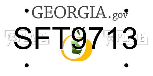 SFT9713 Georgia License Plate