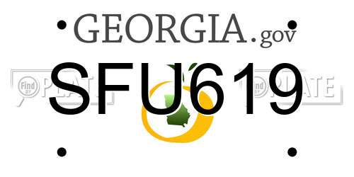 SFU619 Georgia License Plate