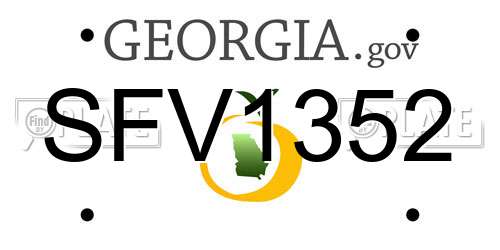 SFV1352 Georgia License Plate