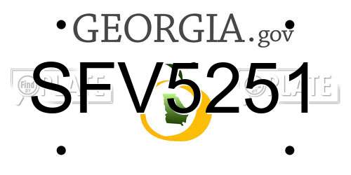 SFV5251 Georgia License Plate