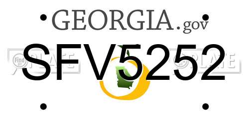 SFV5252 Georgia License Plate