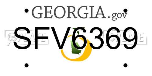 SFV6369 Georgia License Plate