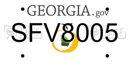 SFV8005 Georgia License Plate