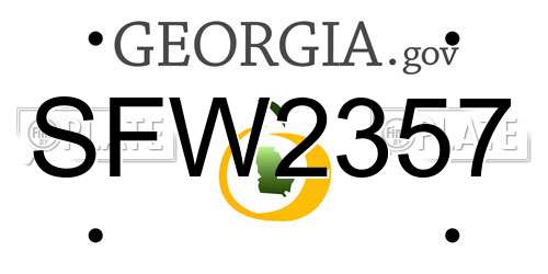 SFW2357 Georgia License Plate
