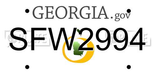 SFW2994 Georgia License Plate