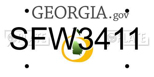SFW3411 Georgia License Plate