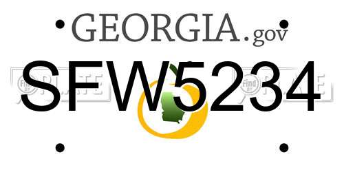 SFW5234 Georgia License Plate