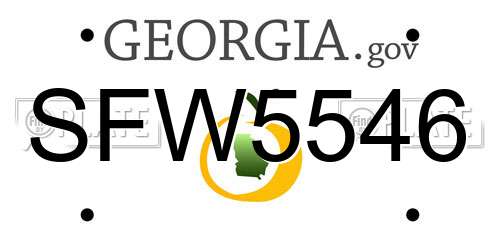 SFW5546 Georgia License Plate
