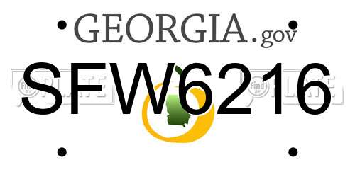 SFW6216 Georgia License Plate