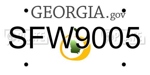 SFW9005 Georgia License Plate