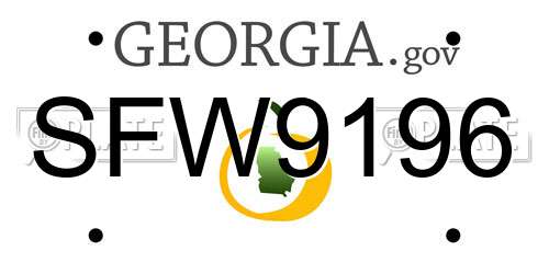 SFW9196 Georgia License Plate