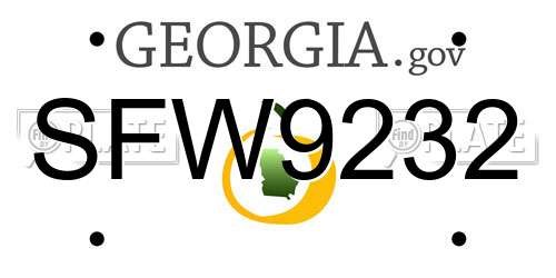 SFW9232 Georgia License Plate