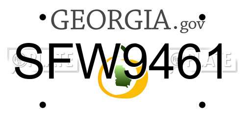 SFW9461 Georgia License Plate