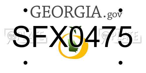 SFX0475 Georgia License Plate