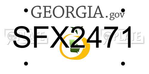 SFX2471 Georgia License Plate
