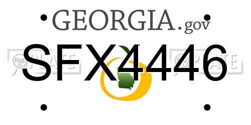 SFX4446 Georgia License Plate