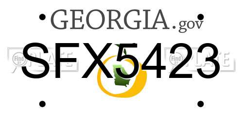 SFX5423 Georgia License Plate