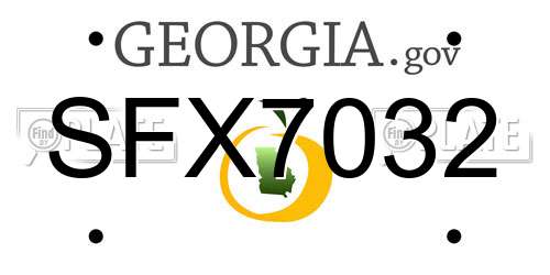 SFX7032 Georgia License Plate
