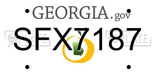 SFX7187 Georgia License Plate