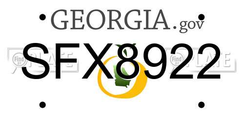 SFX8922 Georgia License Plate