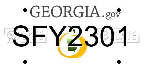 SFY2301 Georgia License Plate