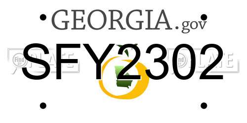 SFY2302 Georgia License Plate