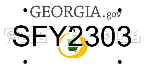 SFY2303 Georgia License Plate
