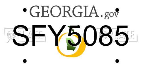 SFY5085 Georgia License Plate