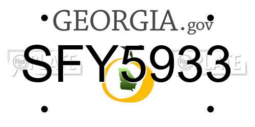 SFY5933 Georgia License Plate