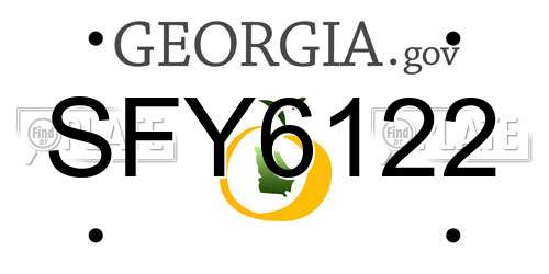 SFY6122 Georgia License Plate