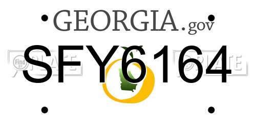 SFY6164 Georgia License Plate