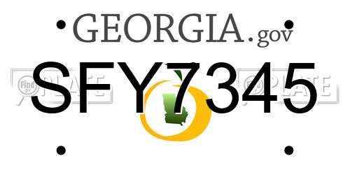 SFY7345 Georgia License Plate