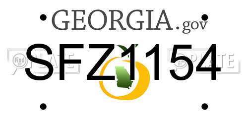 SFZ1154 Georgia License Plate