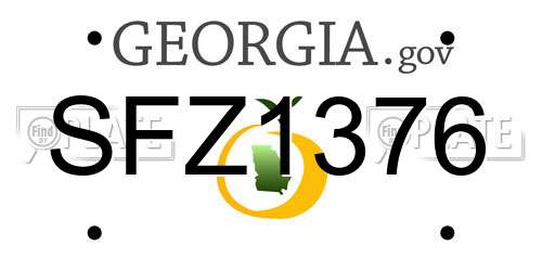 SFZ1376 Georgia License Plate