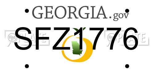 SFZ1776 Georgia License Plate
