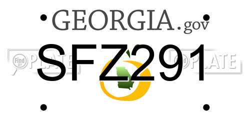 SFZ291 Georgia License Plate