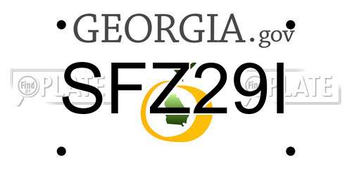 SFZ29I Georgia License Plate