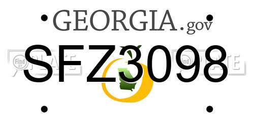 SFZ3098 Georgia License Plate