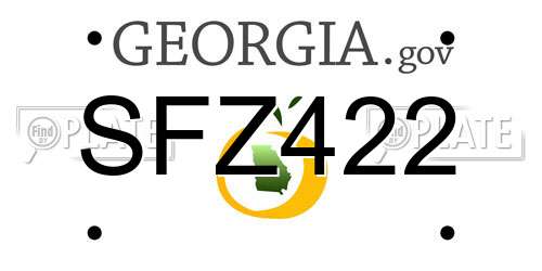 SFZ422 Georgia License Plate