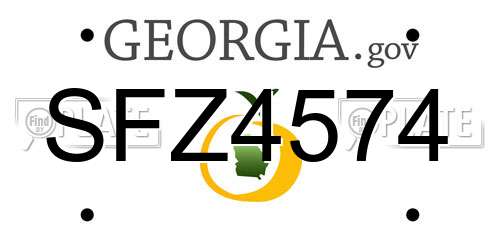 SFZ4574 Georgia License Plate