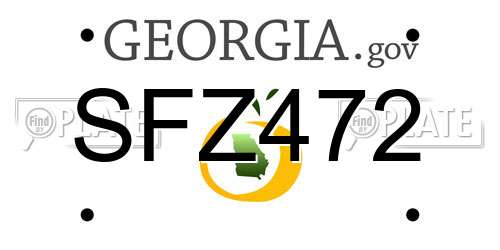 SFZ472 Georgia License Plate