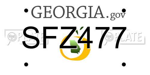 SFZ477 Georgia License Plate