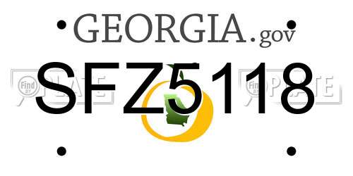 SFZ5118 Georgia License Plate