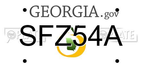SFZ54A Georgia License Plate
