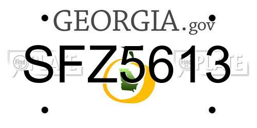 SFZ5613 Georgia License Plate