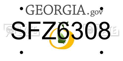 SFZ6308 Georgia License Plate